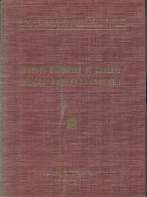 Metodi ufficiali di analisi degli antiparassitari