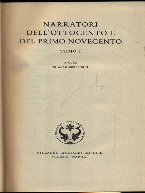Narratori dell'ottocento e del primo novecento tomo 1