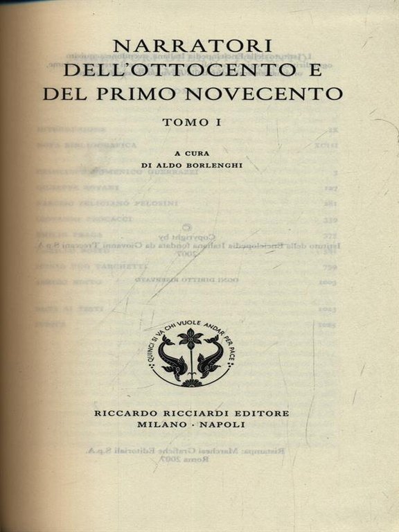 Narratori dell'Ottocento e del primo Novecento. Vol. 64. Tomo I