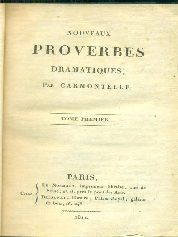 Nouveaux proverbes dramatiques 2vv