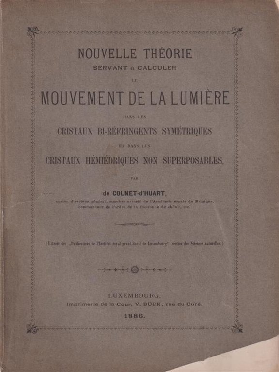 Nouvelle theorie servant a calculer le mouvement de la lumiere