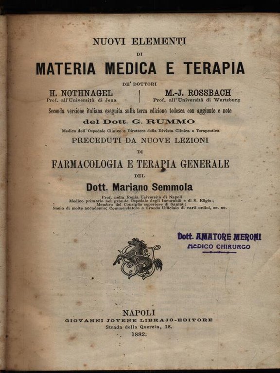 Nuovi elementi di materia medica e terapia