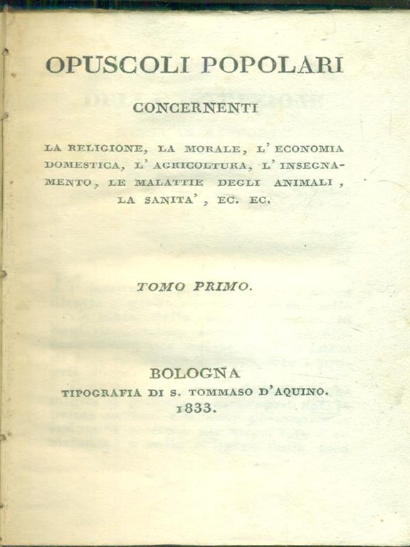 Opuscoli popolari tomo primo