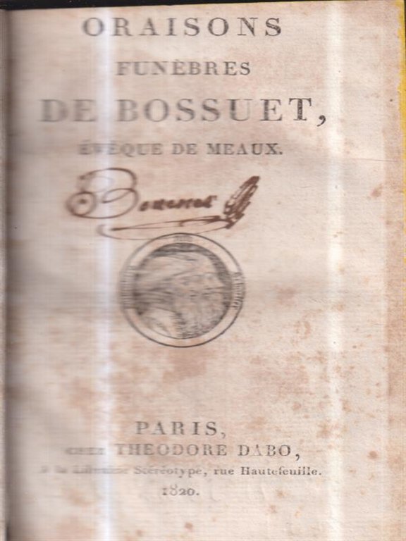 Oraisons funebres de bossuet