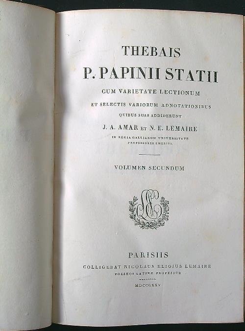 P. Papinii Statii volumen secundum