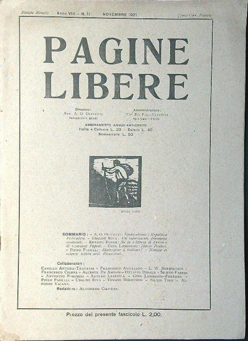 Pagine libere n. 11/novembre 1921 | Immagine principale