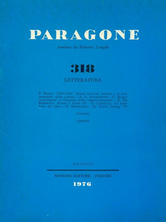 Paragone 318 anno XXVII - Letteratura