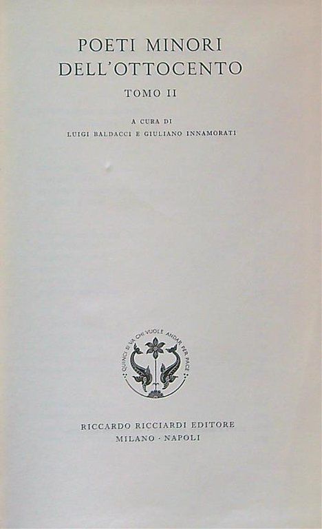 Poeti Minori Dell'Ottocento Tomo 2