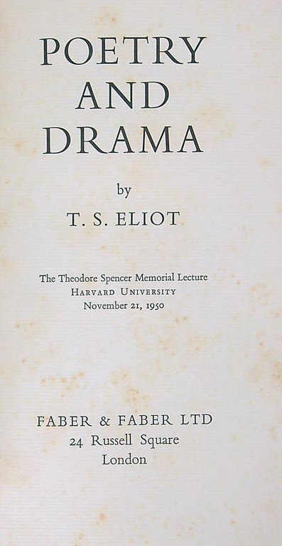 Poetry and drama
