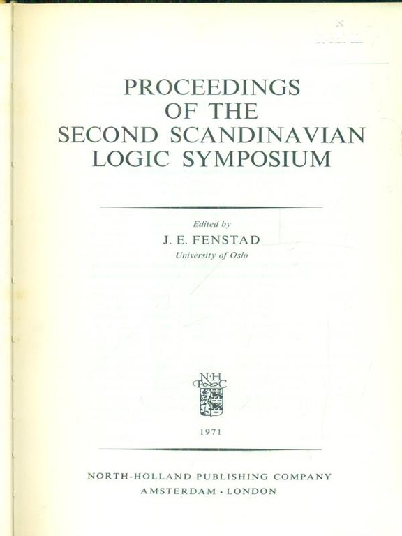 Proceedings of the second Scandinavian logic symposium