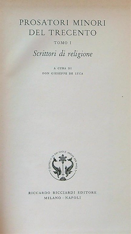 Prosatori minori del Trecen tomo 1