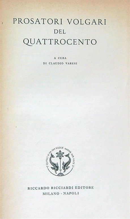 Prosatori Volgari del Quattrocento. | Immagine Gallery 2