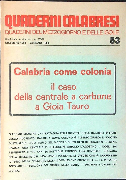 Quaderni Calabresi 53 / Dicembre 1983 - Gennaio 1984 | Immagine principale