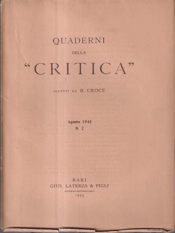 Quaderni della critica - n.2 "agosto 1945" | Immagine Gallery 2