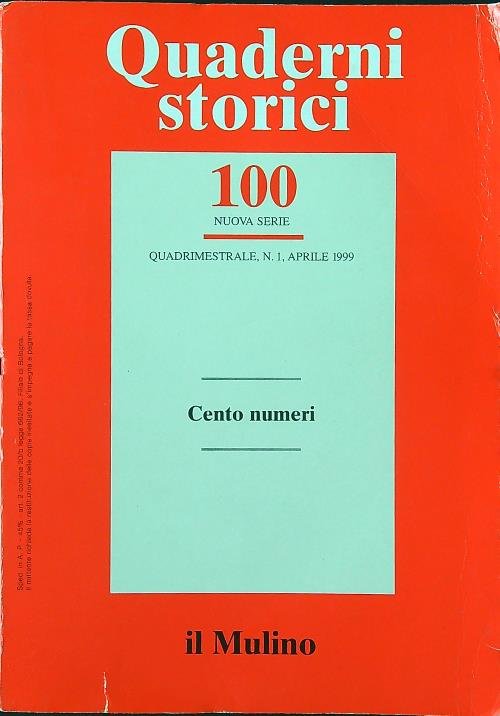 Quaderni storici n. 100 fascicolo 1/aprile 1999