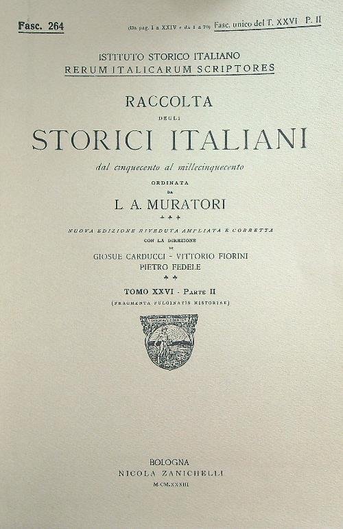 Raccolta degli storici italiani Tomo XXVI - Parte II Fasc …