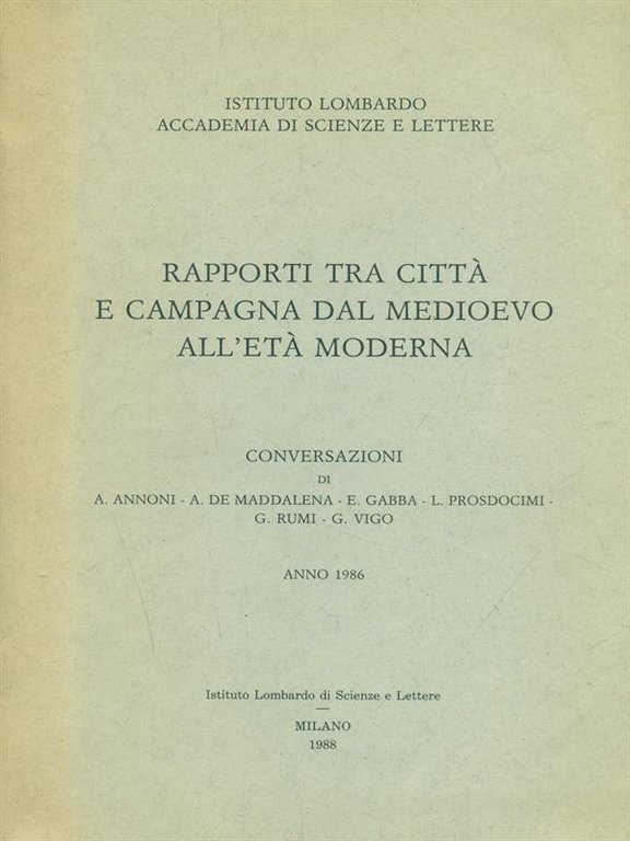 Rapporti tra città e campagna dal medioevo
