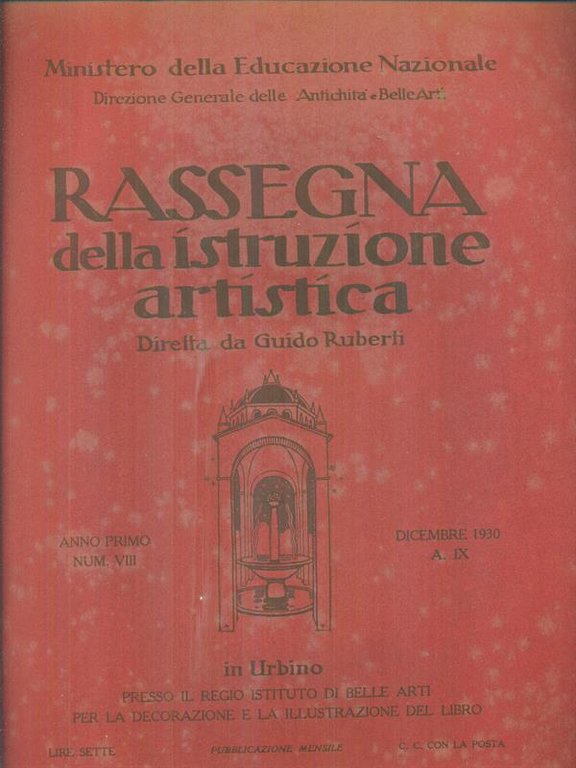Rassegna dell'istruzione artistica n. VIII/dicembre 1930