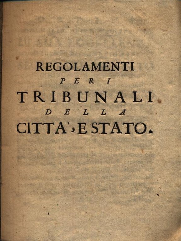 Regolamenti Per I Tribunali Della Citta' E Stato | Immagine Gallery 2