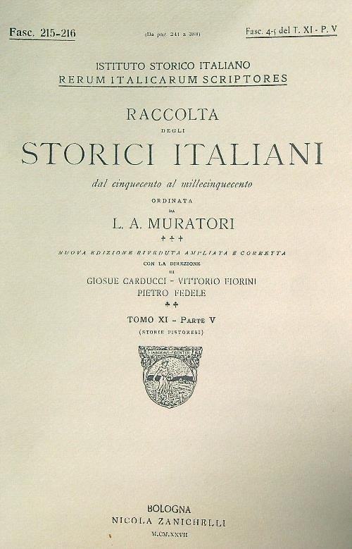 Rerum Italicarum scriptores Raccolta Degli Storici Italiani Tomo XI - …