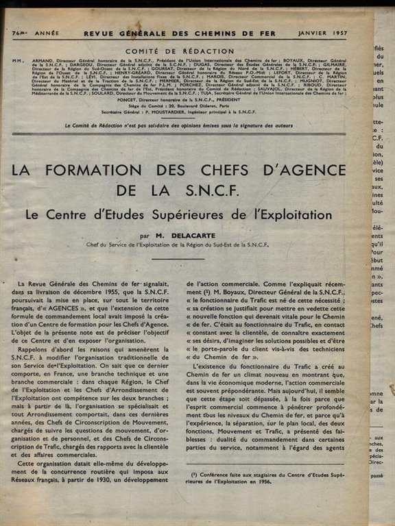 Revue general des Chemins de Fer 1957