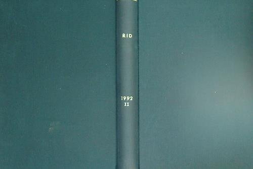 RID Annata 1992. Vol II. Dal n. 7- Luglio 1992 …