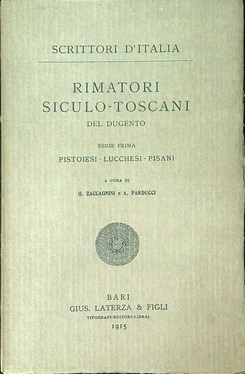 Rimatori Siculo-Toscani Serie I | Immagine Gallery 2