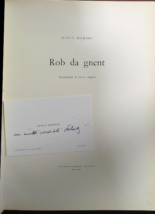 Rob da gnent (con biglietto da visita dell'autore)