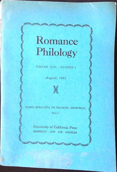 Romance Philology vol. XVII n. 1/August 1963 | Immagine principale