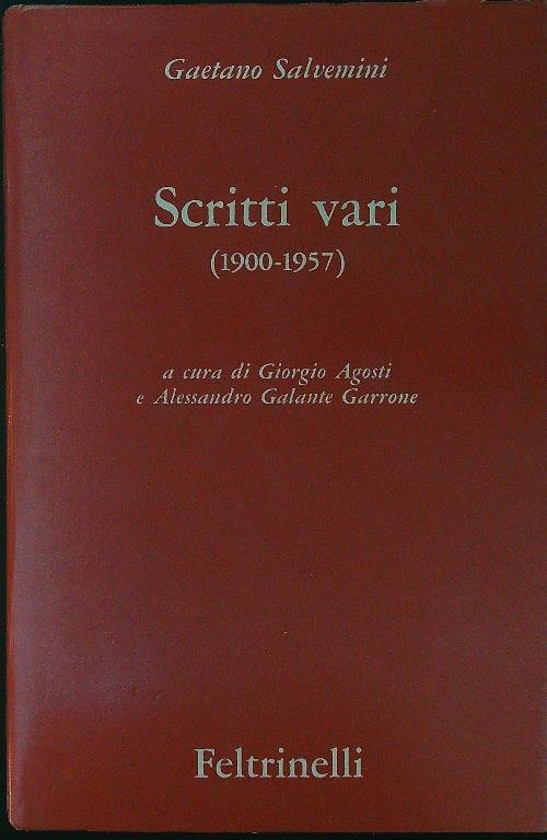 Scritti vari 1900 - 1957
