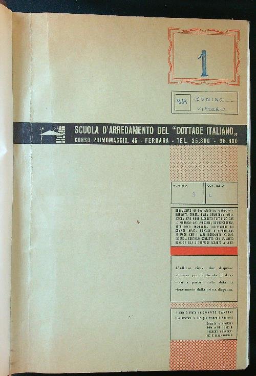 Scuola d'arredamento del cottage italiano. Raccolta dispense varie 2 voll.