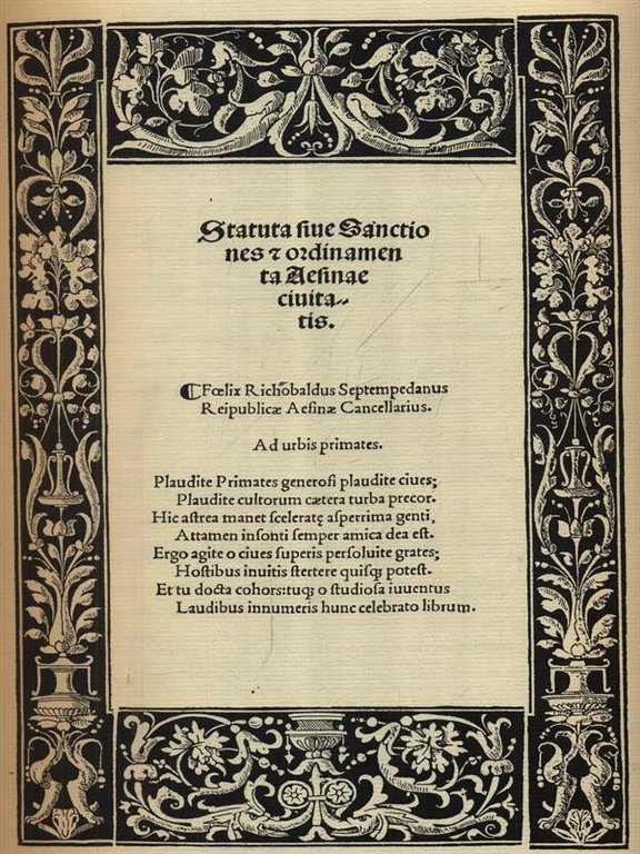 Statuta Aesinae Civitatis 3vv
