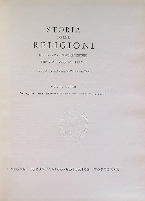 Storia delle religioni 5 voll.