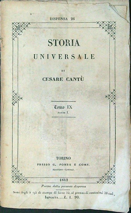 Storia universale dispensa n. 26 tomo IX parte 1 | Immagine principale