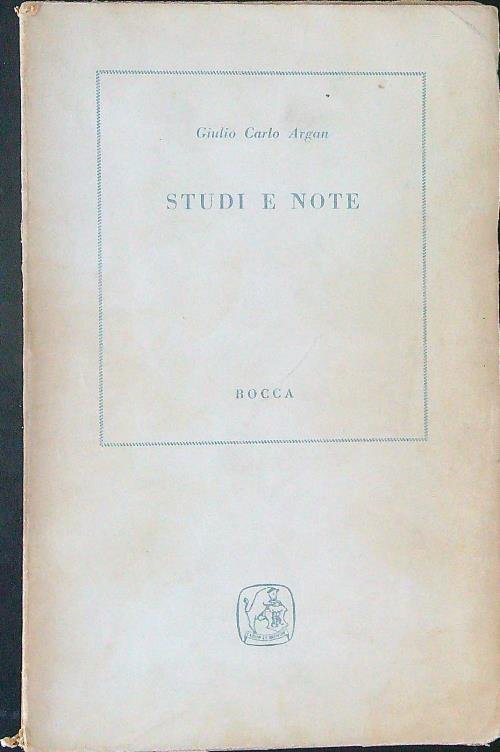 Studi e note