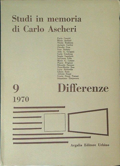 Studi in memoria di Carlo Ascheri Differenze 9 / 1970