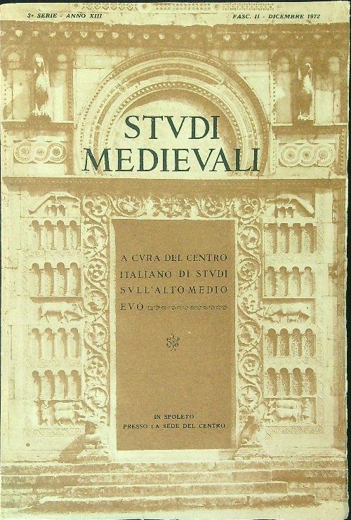 Studi Medievali Fac II - Dicembre 1972