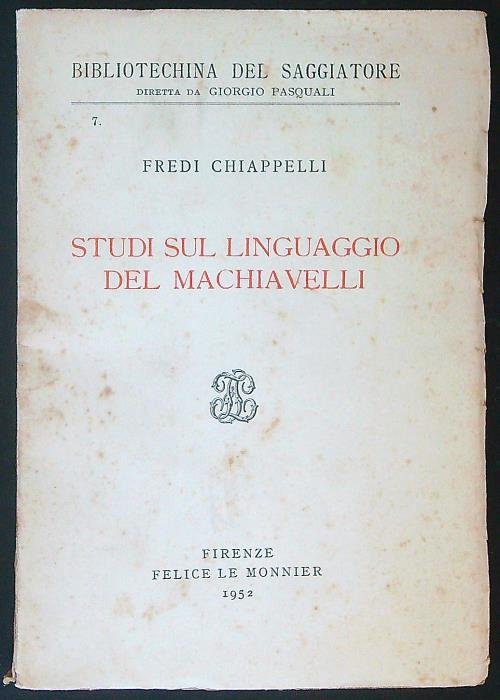 Studi sul linguaggio del Machiavelli