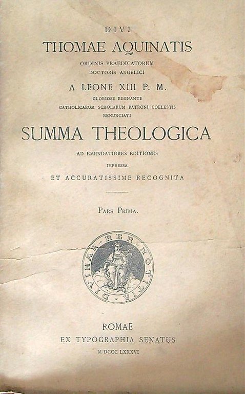 Summa Theologica Pars Prima | Immagine Gallery 2