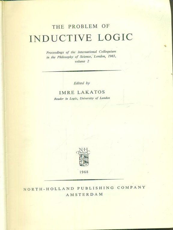 The problem of inductive logic