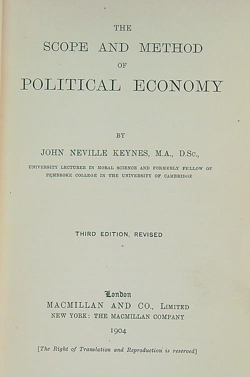 The Scope and Method of Political Economy