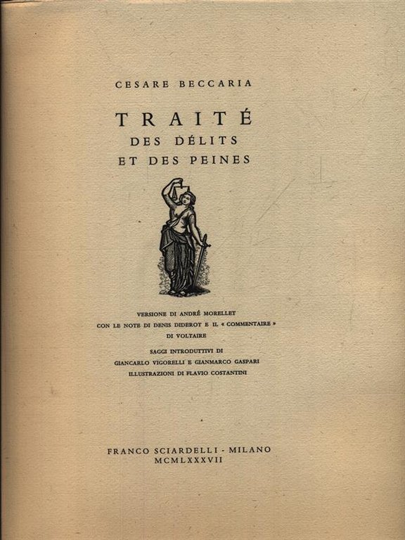 Traite' des delits et des peines