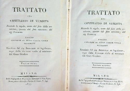 Trattato del contratto di vendita. 2vv