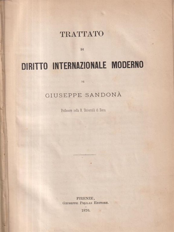 Trattato di Diritto Internazionale Moderno