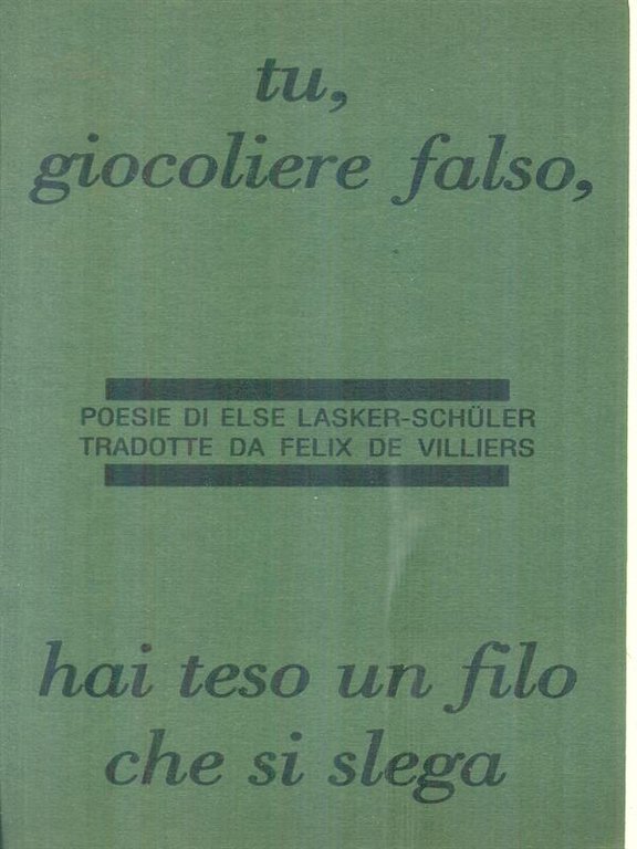 Tu giocoliere falso, hai teso un filo che si slega