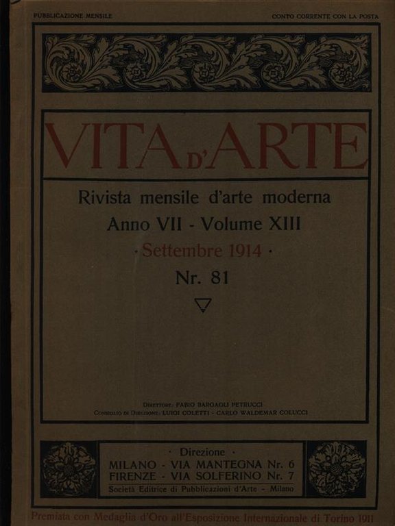 Vita d'arte n. 81/settembre 1914
