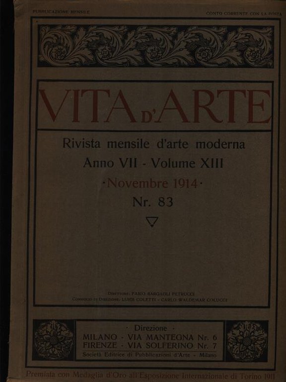 Vita d'arte n. 83/novembre 1914