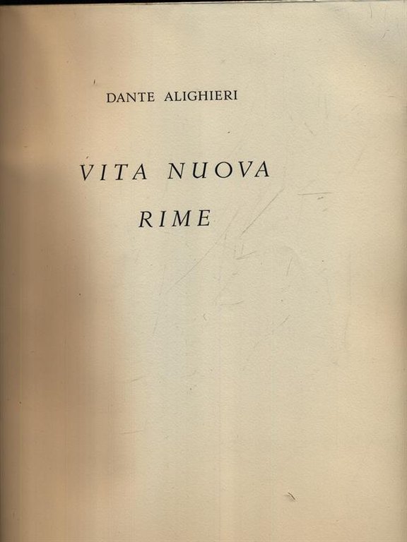 Vita Nuova, Rime
