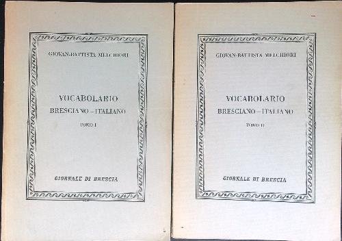Vocabolario Bresciano - Italiano 2 vv | Immagine principale