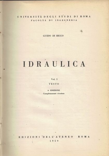 Idraulica. Volume I Testo